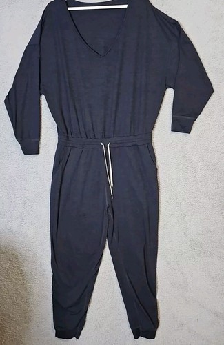 Vuori All Day Jumpsuit in Blue Stretch Jogger Romper 1-Piece - Size L / XL