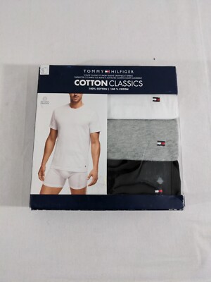 Tommy Hilfiger Pack Classic Crew Neck Tee Small T-Shirt White/Gray/Black 