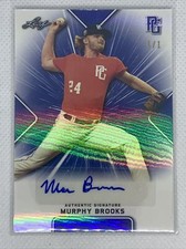 2021 LEAF PERFECT GAME BLUE PAPER REFRACTOR MURPHY BROOKS RC AUTO # 1/1