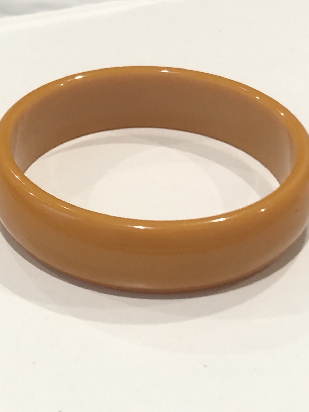 Vintage Bakelite Goldenrod Simichrome Bangle Bracelet 1/2 x 2.5 In Tested-image