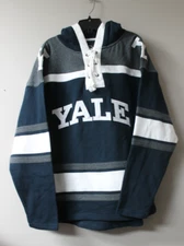 New NCAA Yale Bulldogs Lacer jersey style mid weight cotton hoodie men L