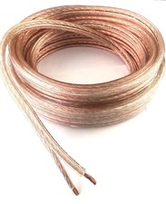 Clear 16 AWG True Gauge 25 FT Pure COPPER Marine Car Audio Speaker Cable Wire