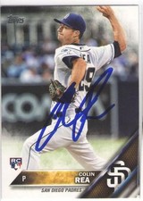 COLIN REA SIGNED 2016 TOPPS BASEBALL CARD RC AUTO AUTOGRAPHED
