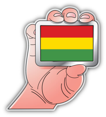 Bolivia World Flag Hand Car Bumper Sticker Decal