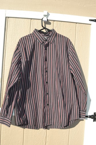 Apt. 9 schwarz rot grau XL extra groß langärmeliges Kleid Shirt Herrenshirt - Bild 2 von 3