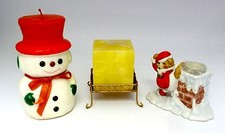 HOLIDAY -  LOT OF 3 CANDLES / 2 CHRISTMAS & 1 DECORATIVE - EXCELLENT CONDITION