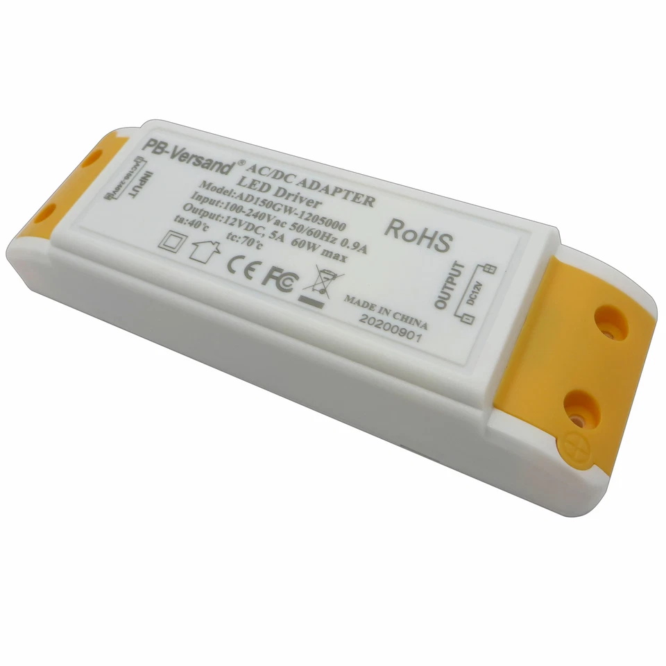 LED Trafo 12V DC 60 Watt flachTransformator Driver Netzteil kompakt universal - Bild 3 von 4