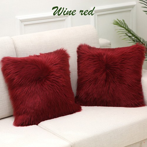 Furry Cushion Cover Decorative Throw Pillow Cases Hidden Zipper Plush Home Decor - Bild 20 von 27