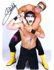M3171  WCW The Icon  Sting vs The Great Muta signed wrestling photo  w/COA