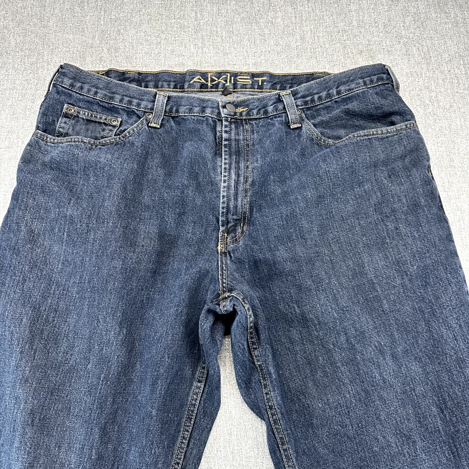 Pantalones de mezclilla vintage Axist para hombre 42x30 azules relajados holgados cónicos desgastados Foto 2 de 4