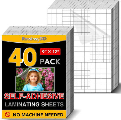 40 Self-Adhesive Laminating Sheets - 9x12 Inches, No Machine Needed