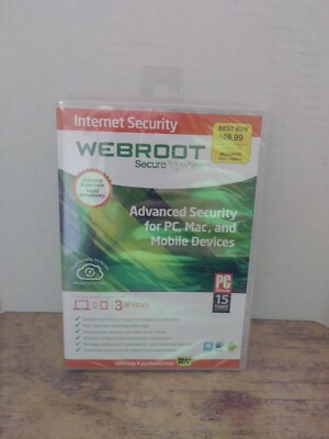 Webroot SecureAnywhere Internet Security - Full Version for Windows & Mac WBR00 