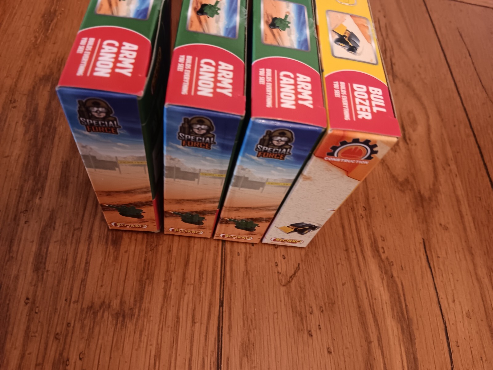 4 Lot BLOKKO Toys 3 Army Cannon Special Forces 1 Bulldozer Interlocking Blocks