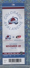 Andrew Agozzino 1st NHL Game & Asst Nov 22 2014 Hurricanes @ Avalanche Ticket
