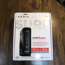 ArrisSURFboard DOCSIS 3.0 Cable Modem SB6190 32x8 Black 1.4 Gbps. Open box works