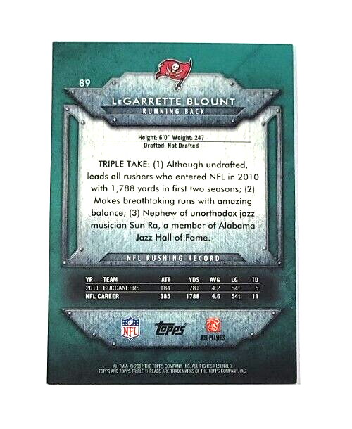 2012 Topps Triple Threads LeGarrette Blount Emerald /170 #89 | eBay