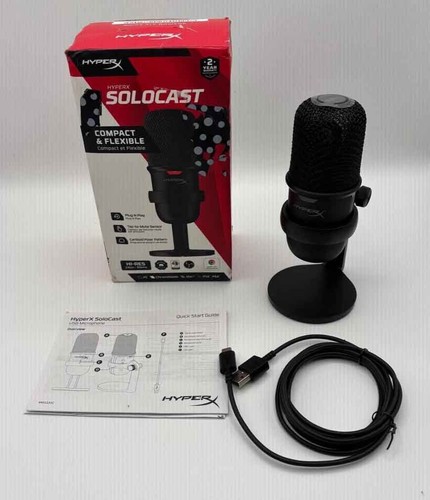 HyperX SoloCast – USB Condenser Gaming Microphone for PC / PS4 / PS5 / Mac,Black