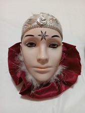 Mask Face French Clown 8" Wall Decor Mardi Gras Theme Harlequin