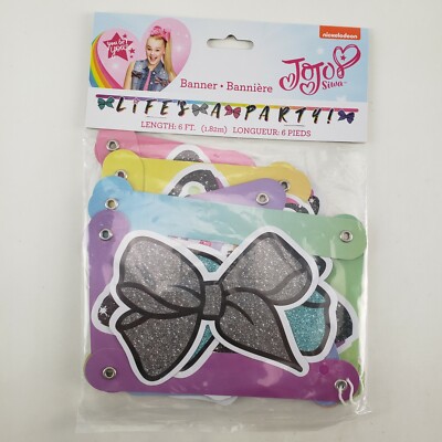 JoJo Siwa Life's A Party Banner – 1,9 M Lang, Bunt, Mit Schlaufen, Für Geburtstagspartys