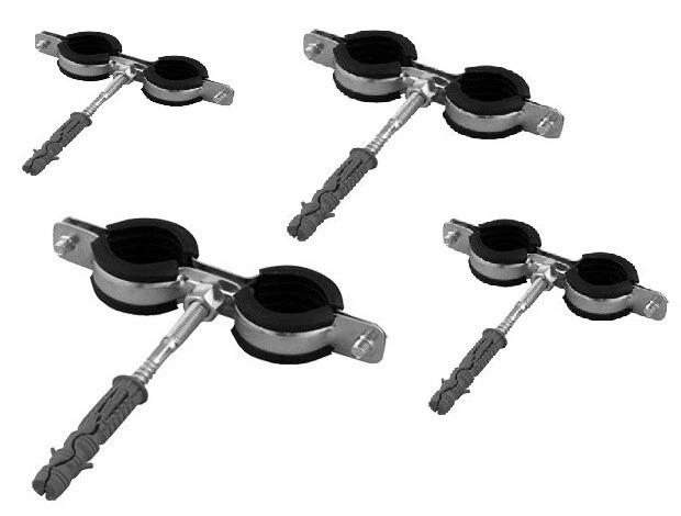 MARKENLOS Doppel Rohrschellen 3/8" 1/2" 3/4" 1" Gelenkrohrschellen Stockschrauben