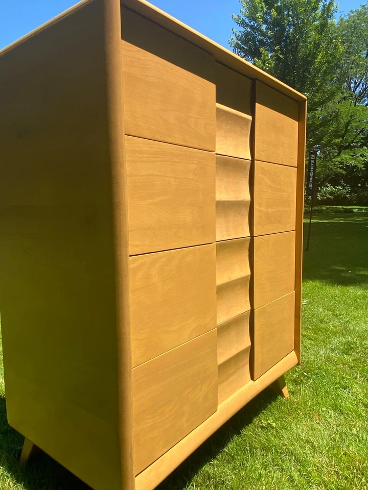 Cómoda moderna de mediados de siglo Heywood-Wakefield M572 trofeo acabado arce trigo Foto 4 de 4