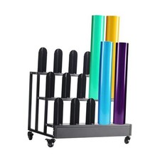 Vinyl Car Wrap Film Display Rack,15 Volumes Vinyl Roll Holder 3tier Black