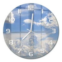 Dekorative Wanduhr Mit Leisem Uhrwerk Wolken Am Himmel WeißE Zeiger Fi30 Cm