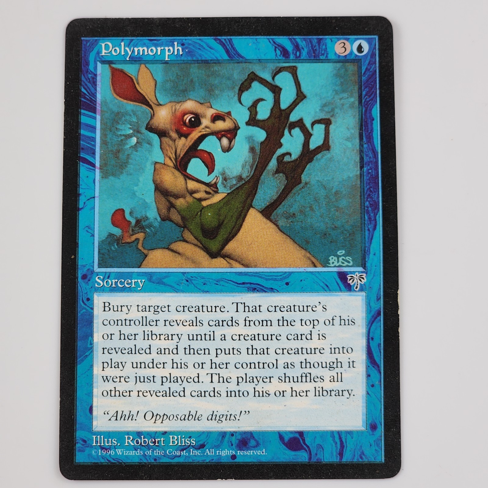 MTG Polymorph LP Mirage Rare Magic The Gathering Card Vtg Blue Sorcery Premodern