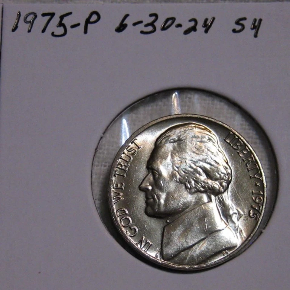 1975-P 5 FULL STEP (FS) BU GEM JEFFERSON MUST SEE BEAUTY! L@@@@K Foto 3 de 4