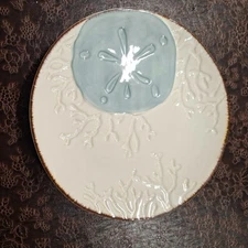 Cracker Barrel White Sands 8.5" Plate Coral & Sand Dollar New