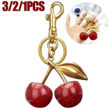 Keychain Cherry Bag Charms Purse  Key Chains Women Cute /Red Apple Gifts US