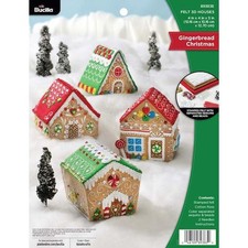 Bucilla Felt Ornaments Applique Kit Set of 4 - Gingerbread Christmas
