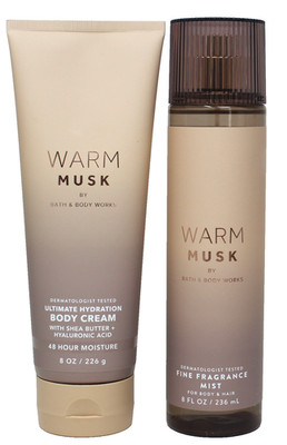 Warm Musk Bath Body Works Fragrance Mist Spray & Cream Lotion Vanilla Amber New