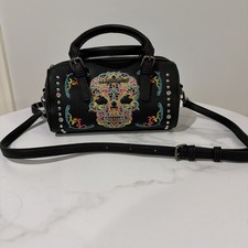 Montana West Sugar Skull Embroidered Crossbody Concealed Carry Purse Teal — listing 6