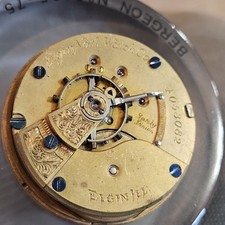 1891 ELGIN Grade 10 18s 11j Model 3 Pocket Watch Movement for Parts or Repair