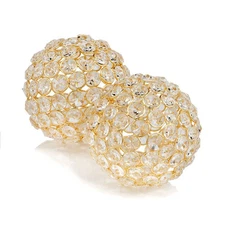 Modern Day Accents Facetas 4" Gold Cristal Spheres - Set of 2,Other Home D√©cor