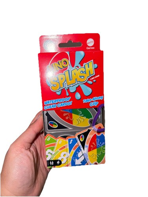 #ad Uno Splash Water Proof Clear Cards On Clip New for Camp Beach or Pool New $9.99