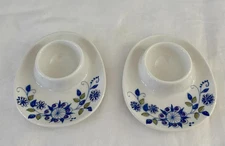 2 Figgjo Flint FF Lotte Egg Cups Holders Turi Design Folk Art Norway Excellent