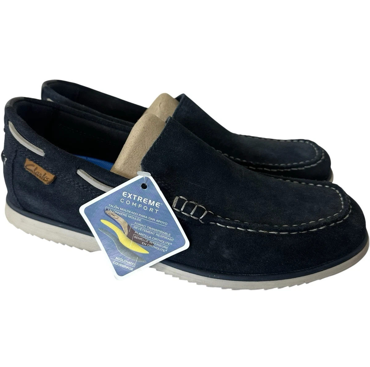 Born ‎ Driver Suede Leather Navy Slip On Shoes Mens 9 Carmel Blue Suede Men main image 2