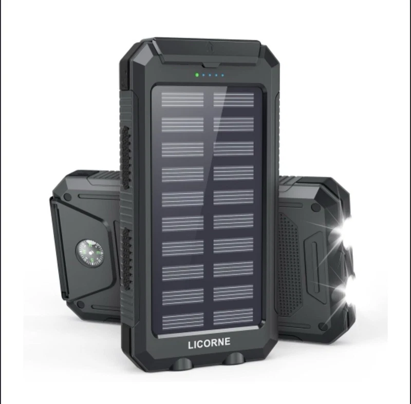 LICORNE 30000mAh solar power bank with light