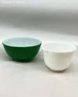 Pyrex Vintage 2 Pc Set Verde 403 2.5 Qt Mixing Bowl Hamilton Beach Mixer Bowl