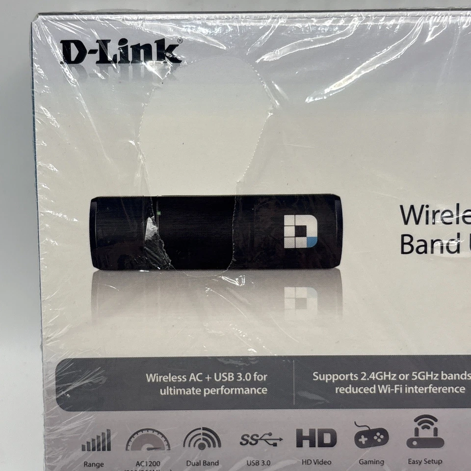 NEW SEALED D-Link DWA-182 Dual Band USB Adapter Wireless USB 3.0 AC1200   GAMING - Image 2 of 4