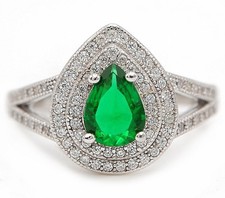 1CT Treated Emerald  Topaz 925 Solid Sterling Silver Ring Jewelry Sz 8 IB2-7