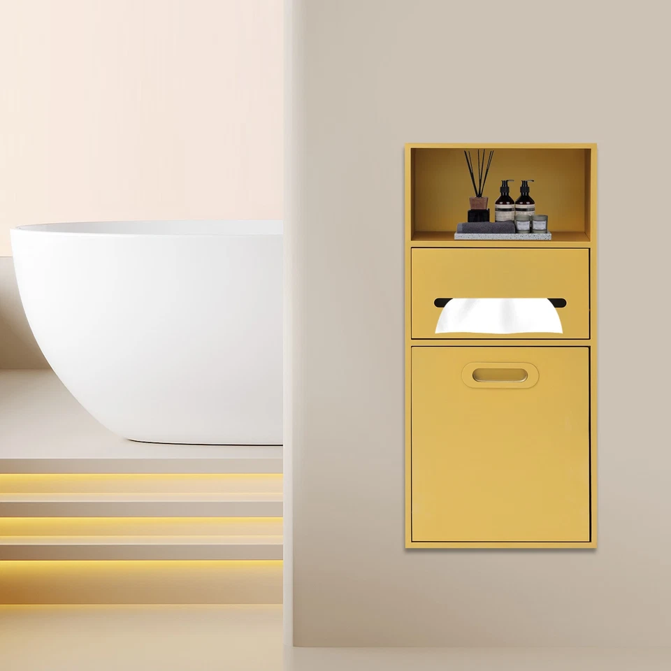 Armário de armazenamento embutido moderno de aço inoxidável, armário embutido de parede dourado - Imagem 4 de 4