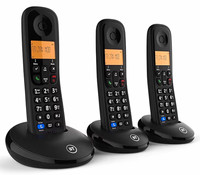 BT Everyday Phone Cordless Telephone with Call Blocking, 3 Handsets, Black