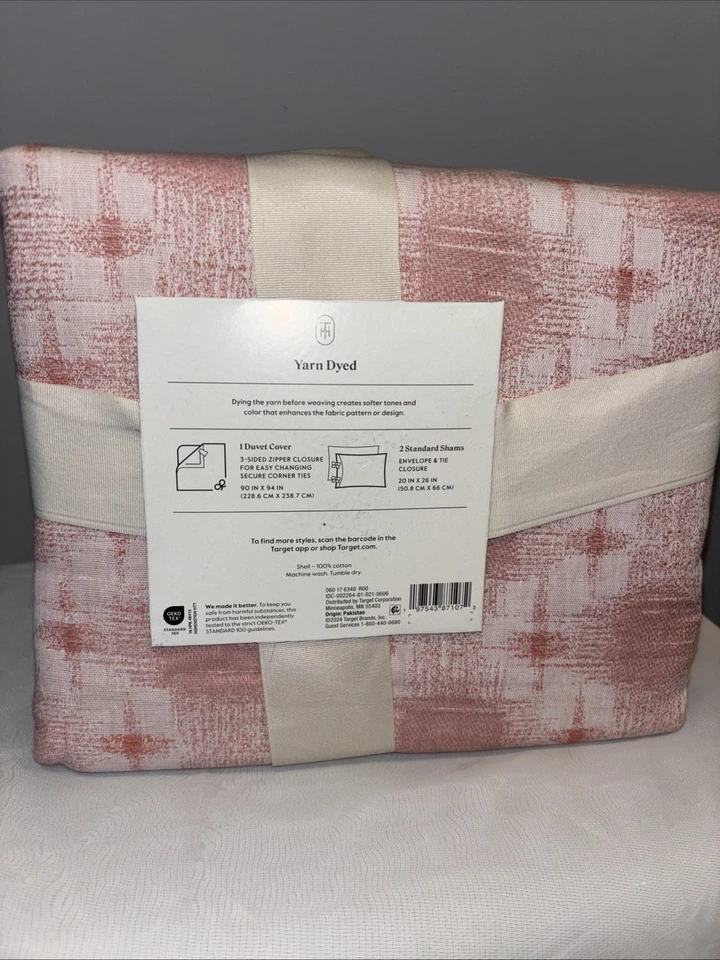 Threshold Mauve Pink - Yarn Dyed Duvet Cover & Pillow Shams 3 Piece Set - Image 2 of 2