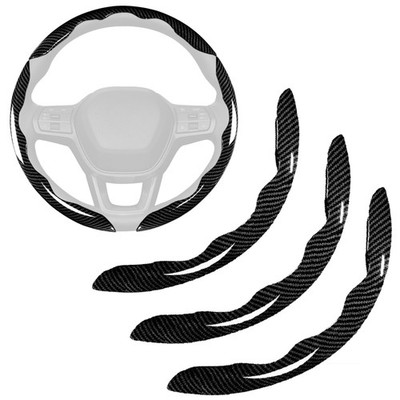 AIUSLN 3 Pcs Carbon Fiber Steering Wheel Cover - Anti-Skid & Scratch-Proof
