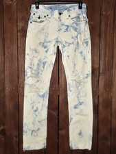 True Religion Tie Dye Acid Washed Skinny Jeans Made in Mexico Size 30