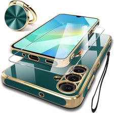 Compatible with Samsung Galaxy A16 5G Case with Screen Protector+Metal Rotatable