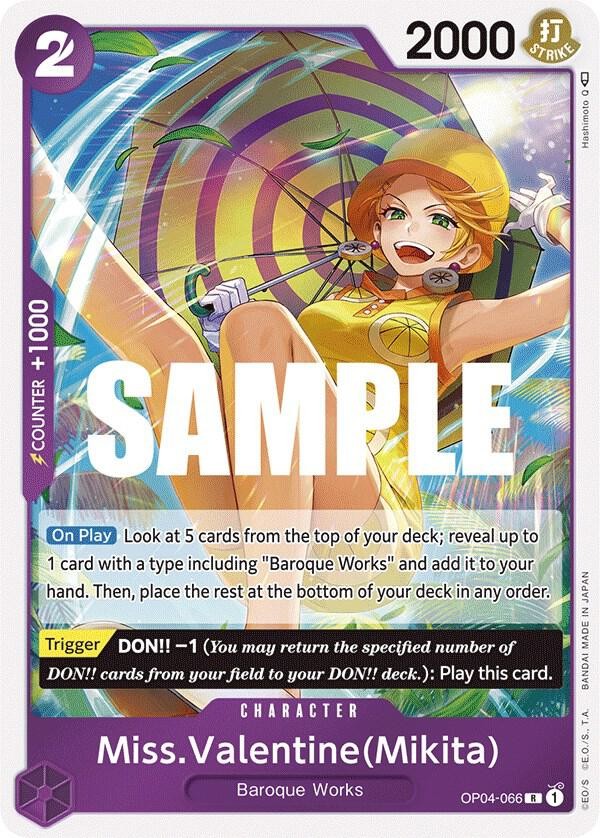 Miss.Valentine(Mikita) OP04-066 English R Kingdoms of Intrigue One Piece Card